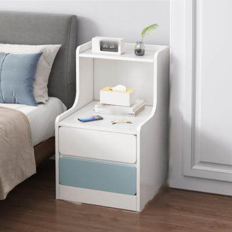 Modern Open Storage Night Table Drawer Storage Imitation Wood Nightstand