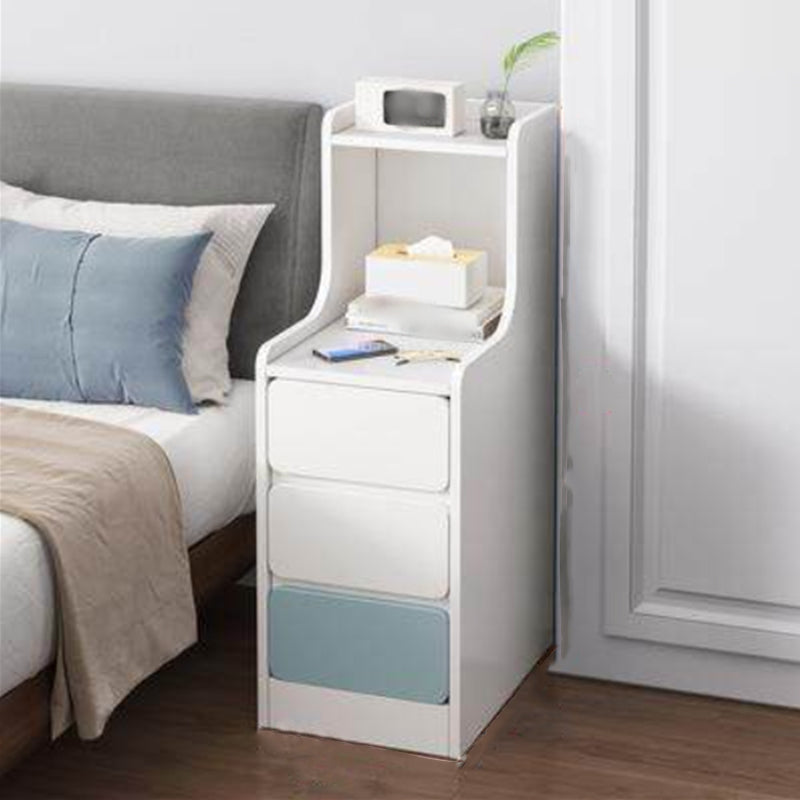 Modern Open Storage Night Table Drawer Storage Imitation Wood Nightstand