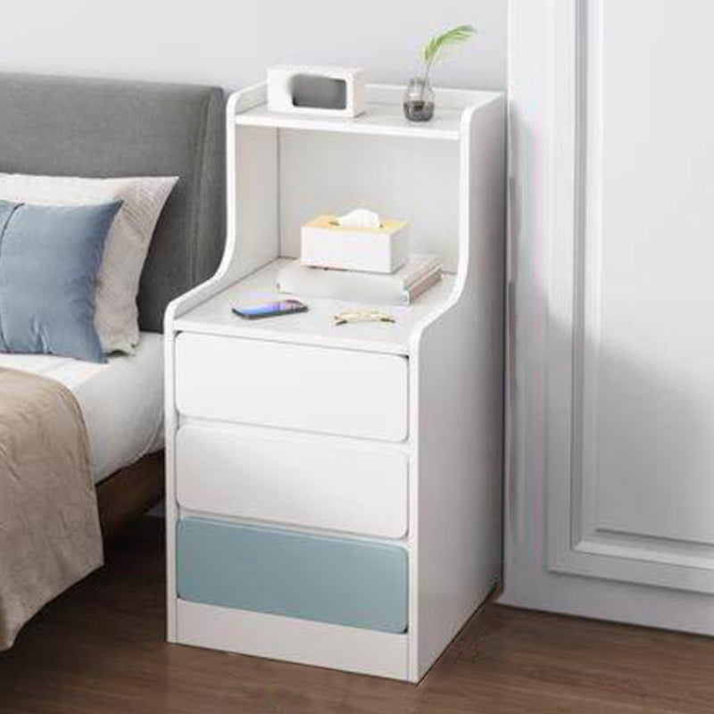 Modern Open Storage Night Table Drawer Storage Imitation Wood Nightstand