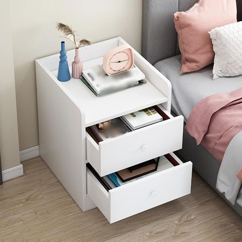 Modern Open Storage Night Table Drawer Storage Imitation Wood Nightstand