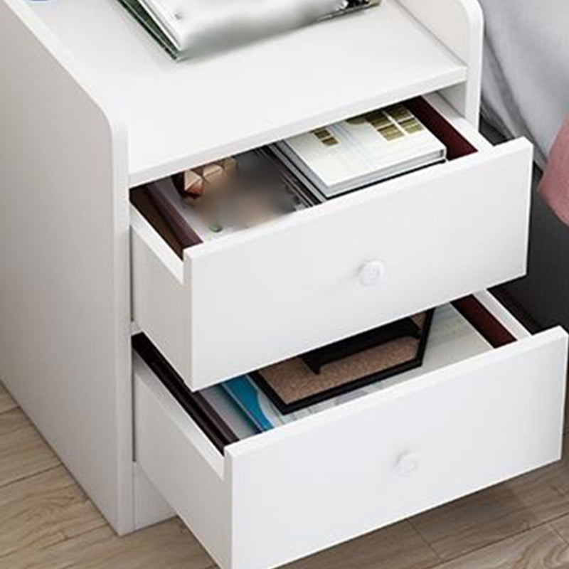 Modern Open Storage Night Table Drawer Storage Imitation Wood Nightstand