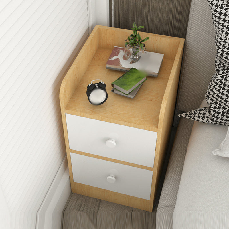 Modern Open Storage Night Table Drawer Storage Imitation Wood Nightstand