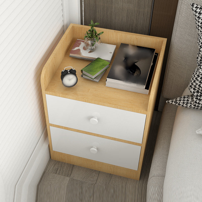 Modern Open Storage Night Table Drawer Storage Imitation Wood Nightstand