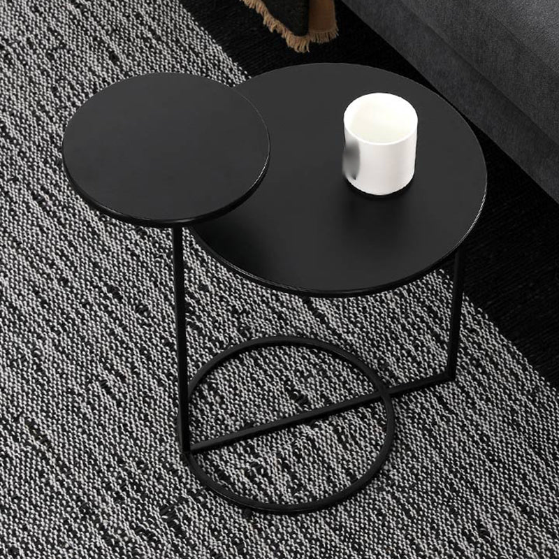 Non-storage Nightstand Modern Round Metal Night Table with Legs