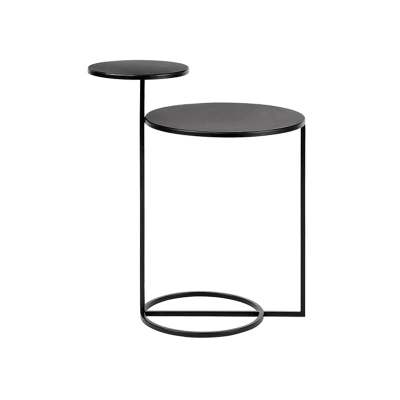 Non-storage Nightstand Modern Round Metal Night Table with Legs