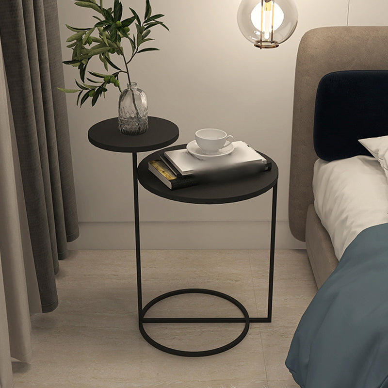 Non-storage Nightstand Modern Round Metal Night Table with Legs