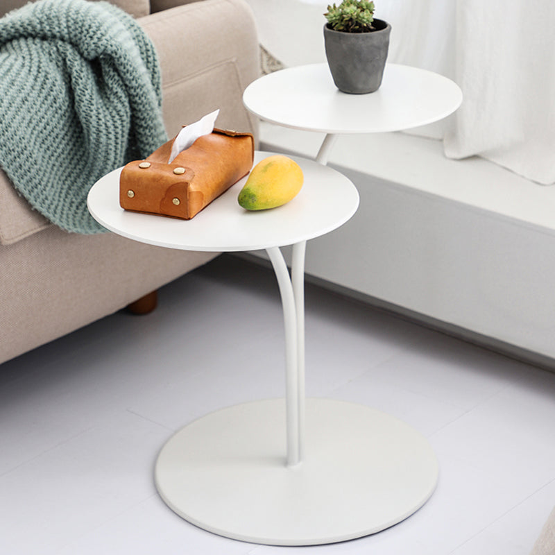 Non-storage Nightstand Modern Round Metal Night Table with Legs