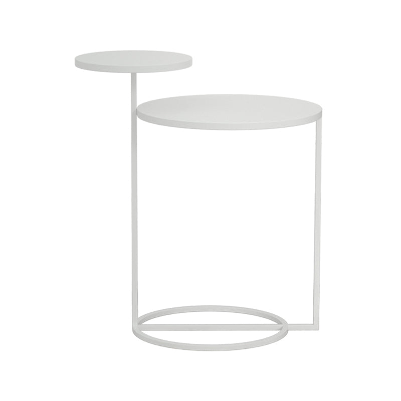 Non-storage Nightstand Modern Round Metal Night Table with Legs