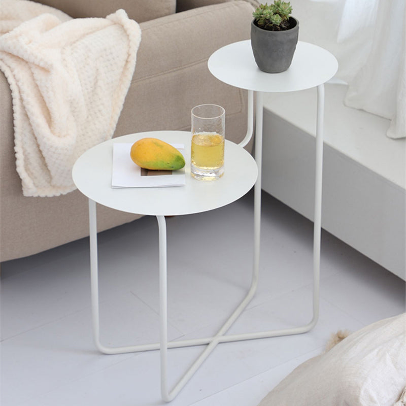 Non-storage Nightstand Modern Round Metal Night Table with Legs