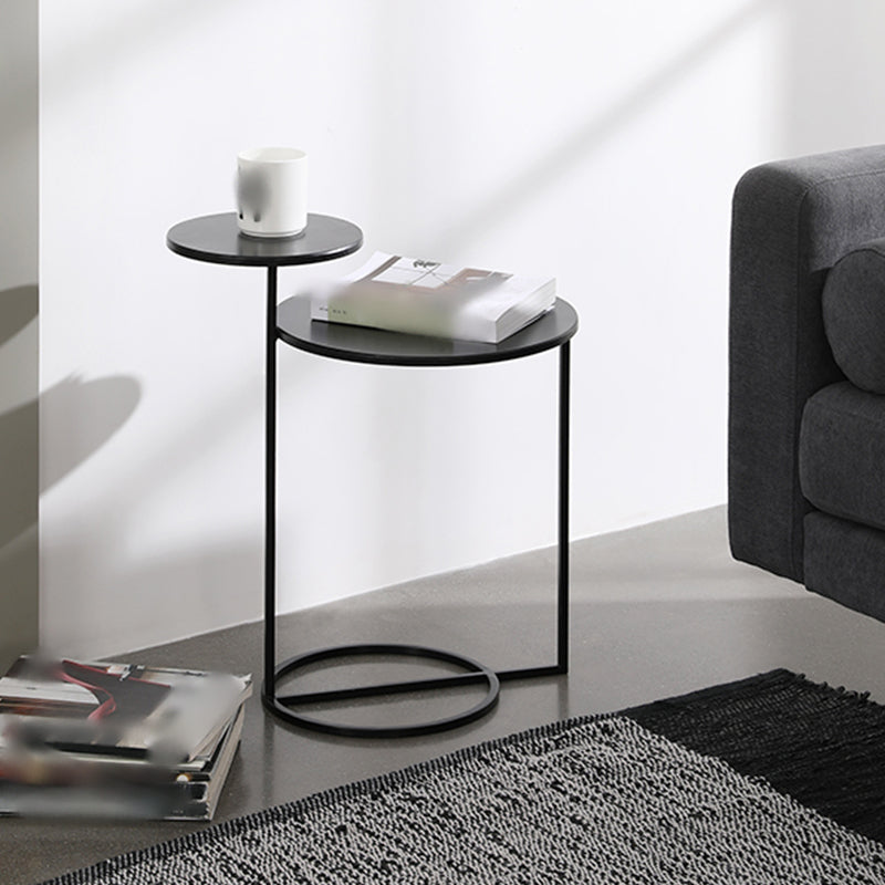 Non-storage Nightstand Modern Round Metal Night Table with Legs