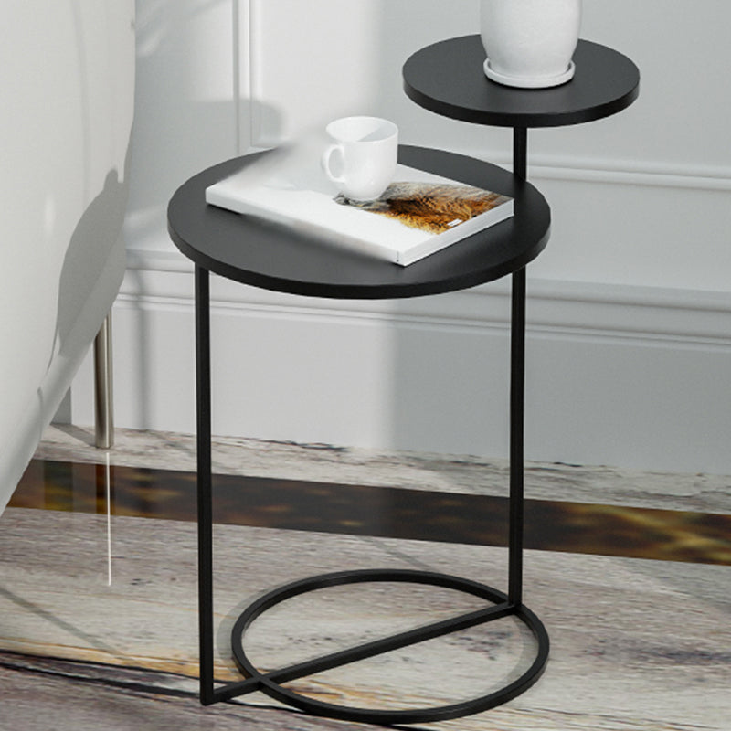 Non-storage Nightstand Modern Round Metal Night Table with Legs