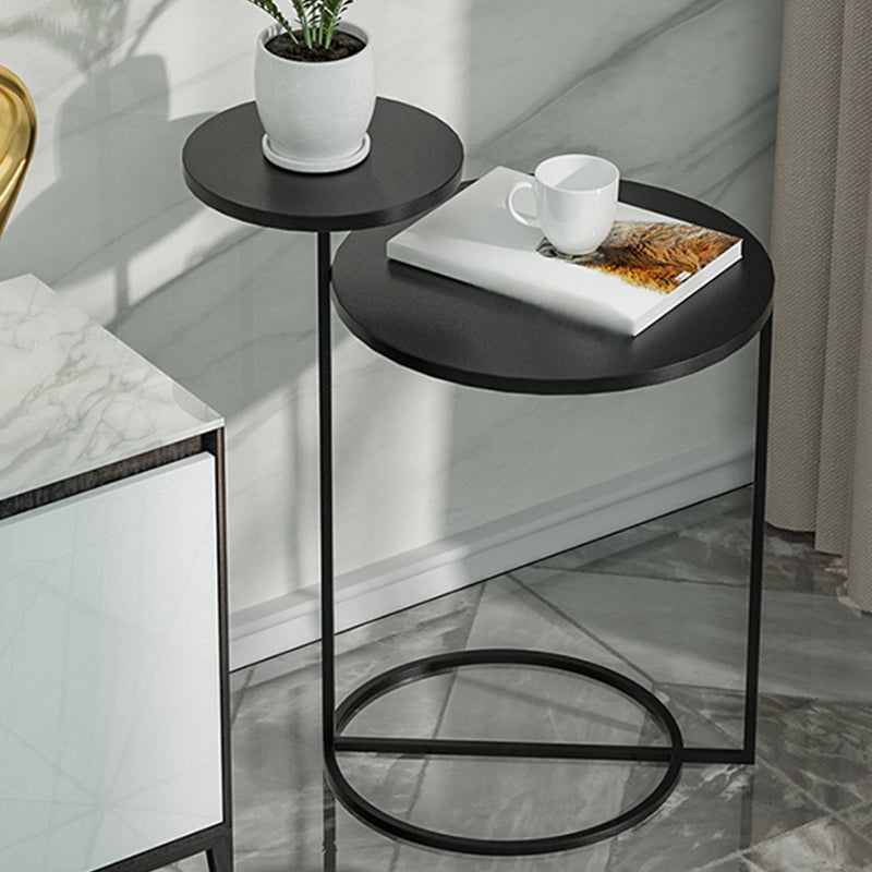 Non-storage Nightstand Modern Round Metal Night Table with Legs