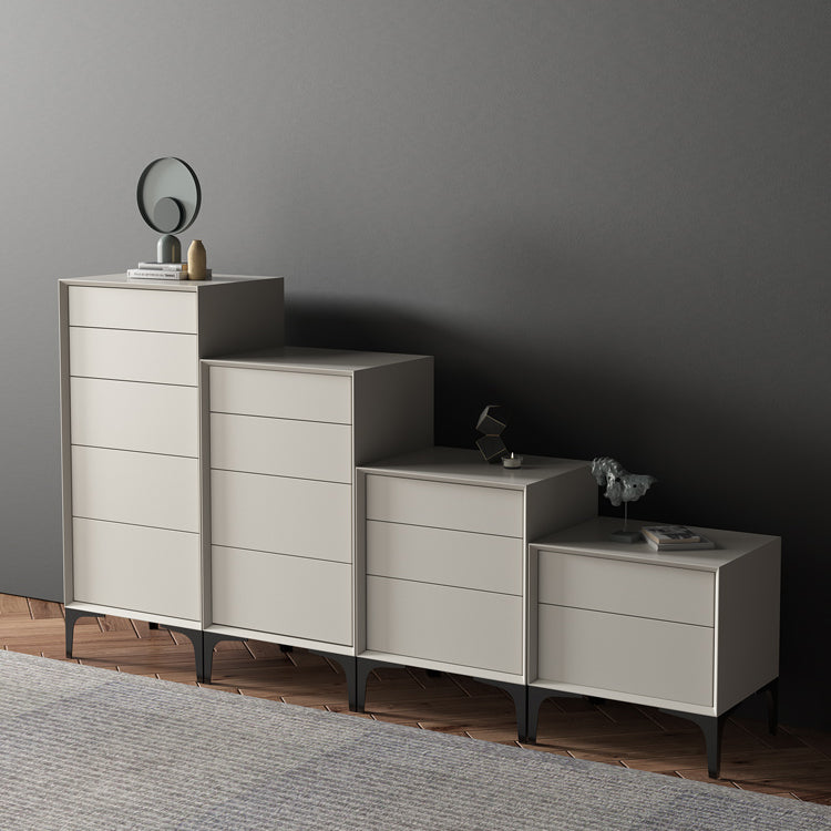 Grey Lingerie Chest Modern Vertical Storage Chest with 2 / 3 / 4 / 5 Drawers for Bedroom