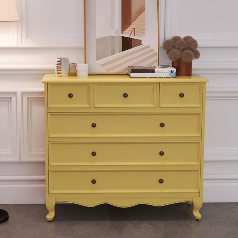 Yellow Lingerie Chest Modern Vertical Storage Chest with Drawers for Bedroom