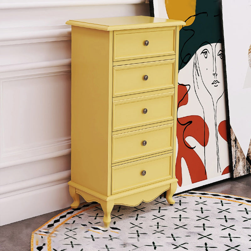 Yellow Lingerie Chest Modern Vertical Storage Chest with Drawers for Bedroom