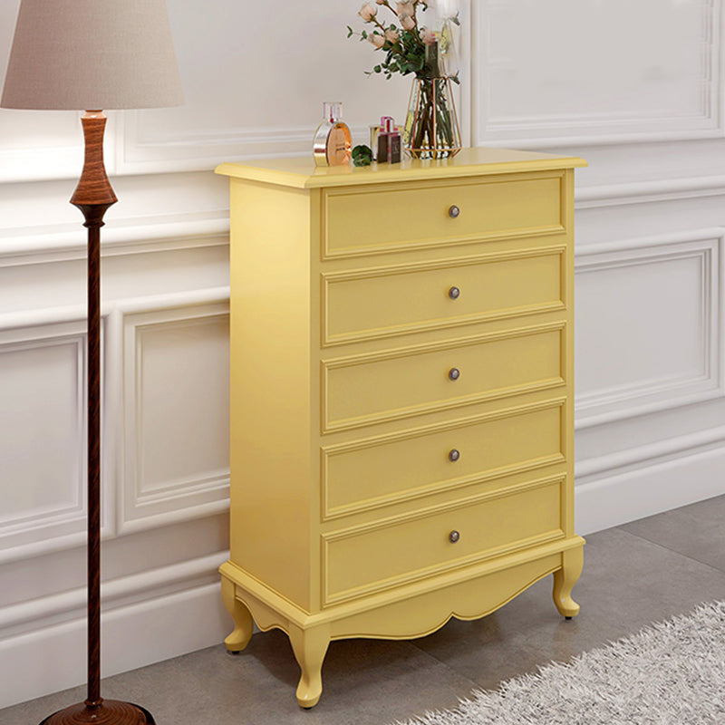 Yellow Lingerie Chest Modern Vertical Storage Chest with Drawers for Bedroom