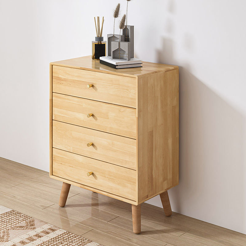 Vertical Wooden Chest Modern Storage Chest with Drawers for Bedroom