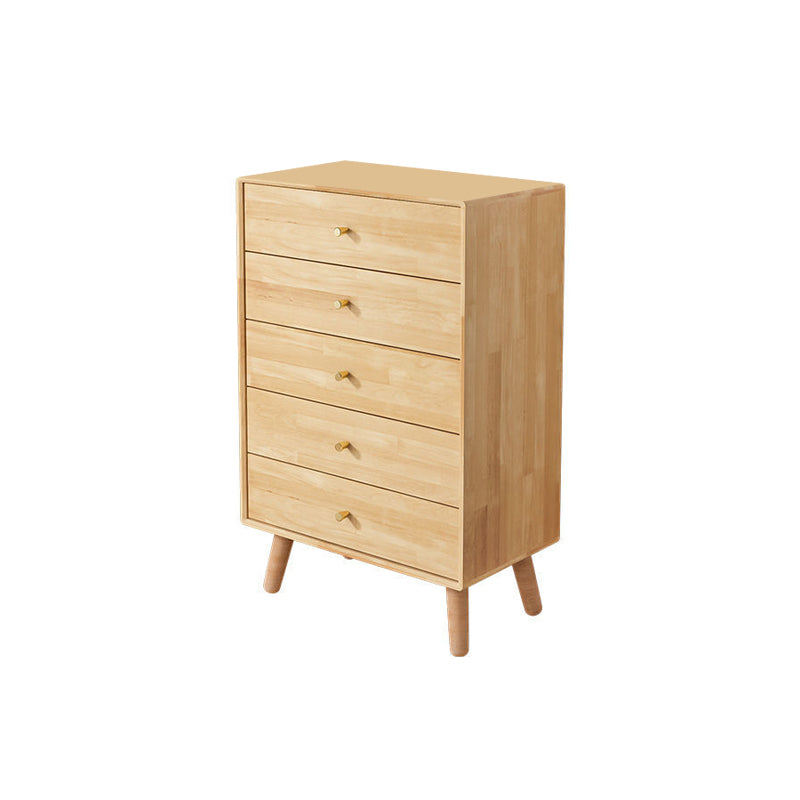 Vertical Wooden Chest Modern Storage Chest with Drawers for Bedroom