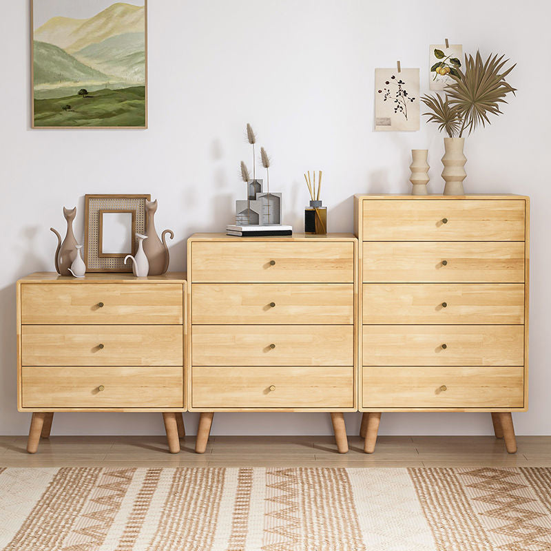 Vertical Wooden Chest Modern Storage Chest with Drawers for Bedroom