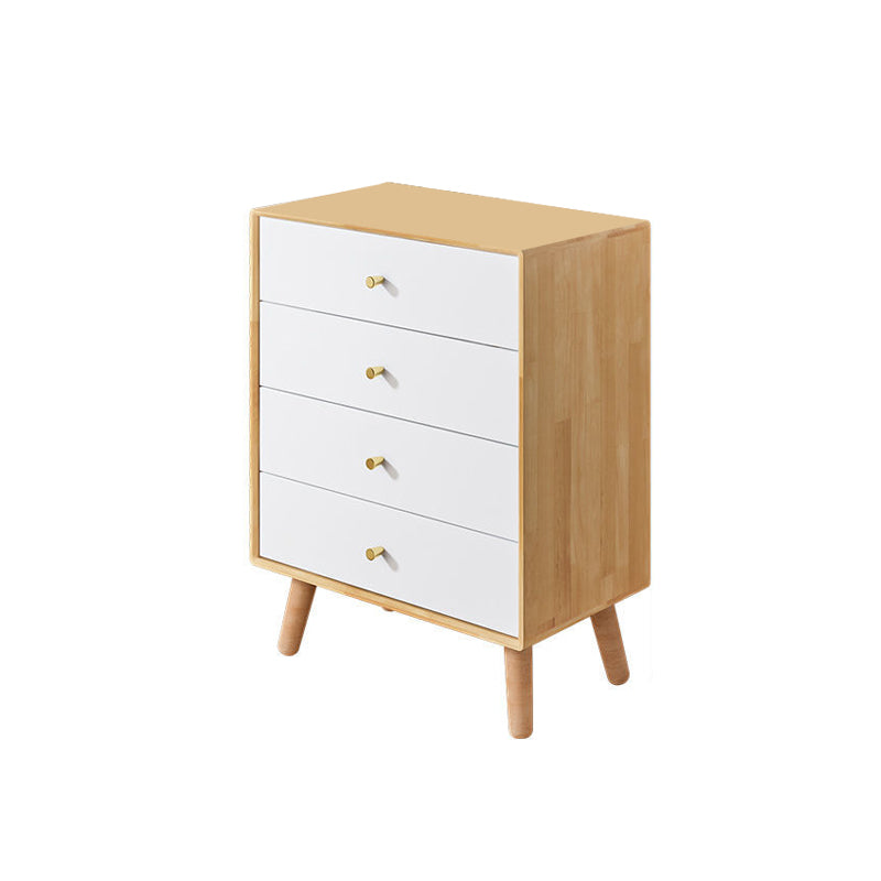 Vertical Wooden Chest Modern Storage Chest with Drawers for Bedroom