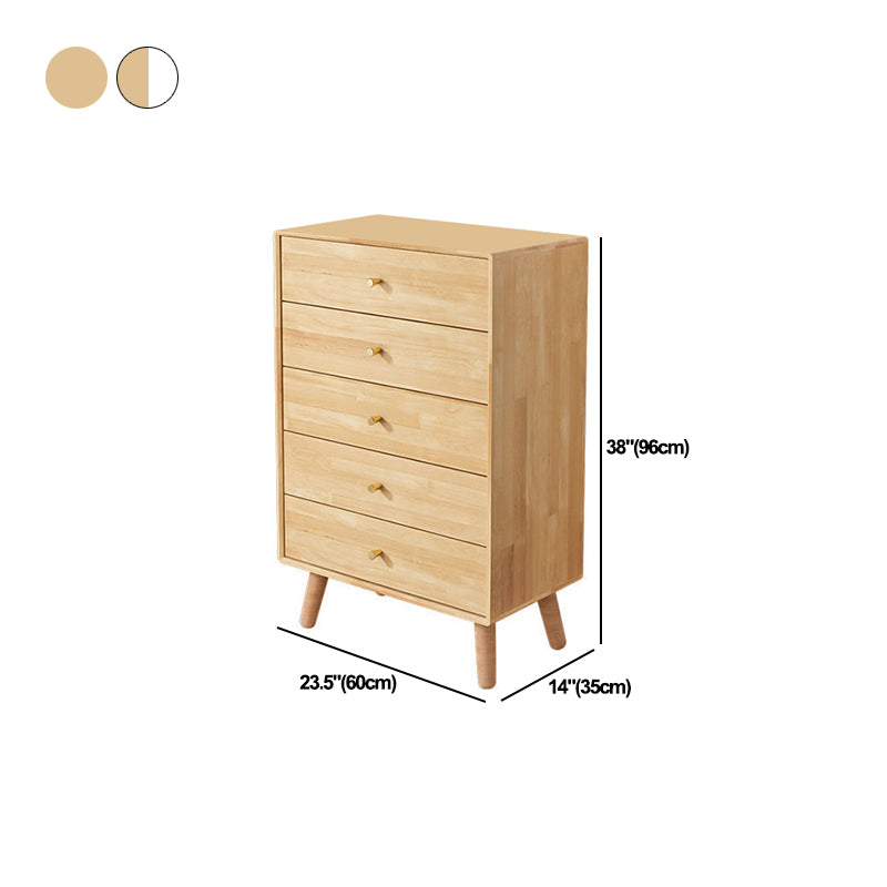 Vertical Wooden Chest Modern Storage Chest with Drawers for Bedroom