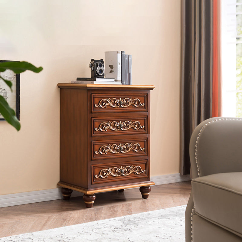 Traditional Vertical Chest Wooden Storage Chest with Drawers for Bedroom