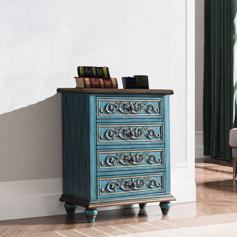 Traditional Vertical Chest Wooden Storage Chest with Drawers for Bedroom