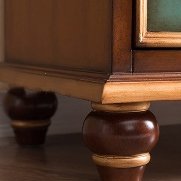 Traditional Vertical Chest Wooden Storage Chest with Drawers for Bedroom