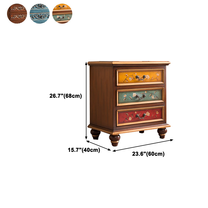 Traditional Vertical Chest Wooden Storage Chest with Drawers for Bedroom