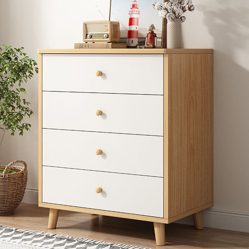 15" D Wooden Dresser Modern Style Storage Chest with Drawers and Doors