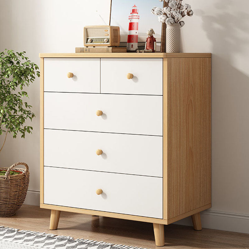 15" D Wooden Dresser Modern Style Storage Chest with Drawers and Doors