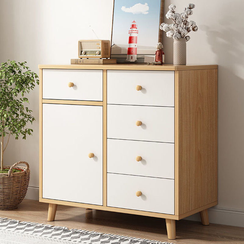 15" D Wooden Dresser Modern Style Storage Chest with Drawers and Doors