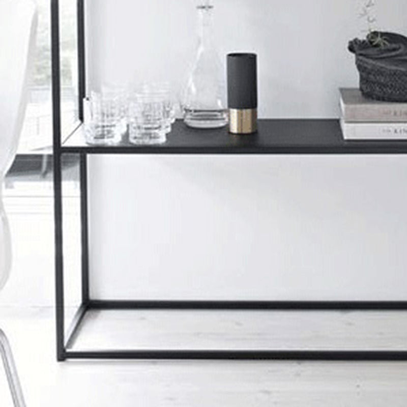 Contemporary Iron Console Table with Storage Shelf and Frame Base