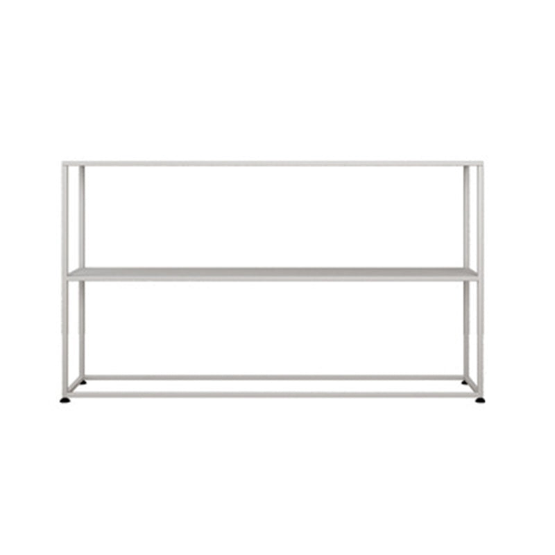 Contemporary Iron Console Table with Storage Shelf and Frame Base