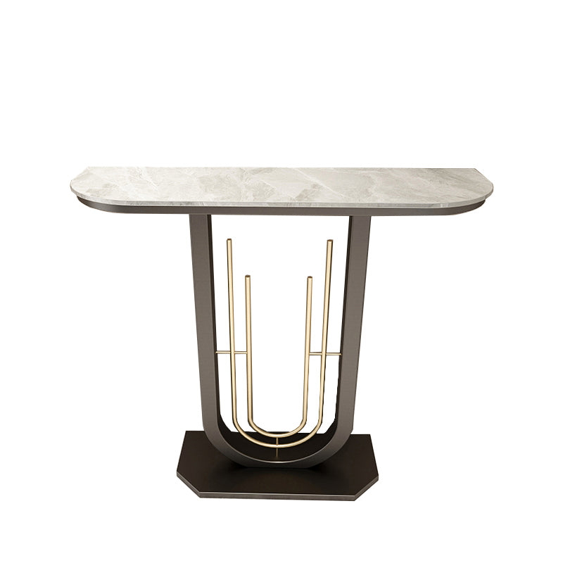 31.5" H Console Table, Modern Accent Table with Half Moon Top