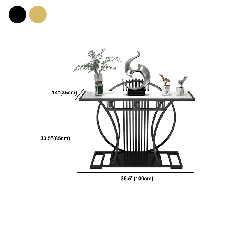 Contemporary Marble Sofa Table Rectangle Scratch Resistant Sofa Console Table
