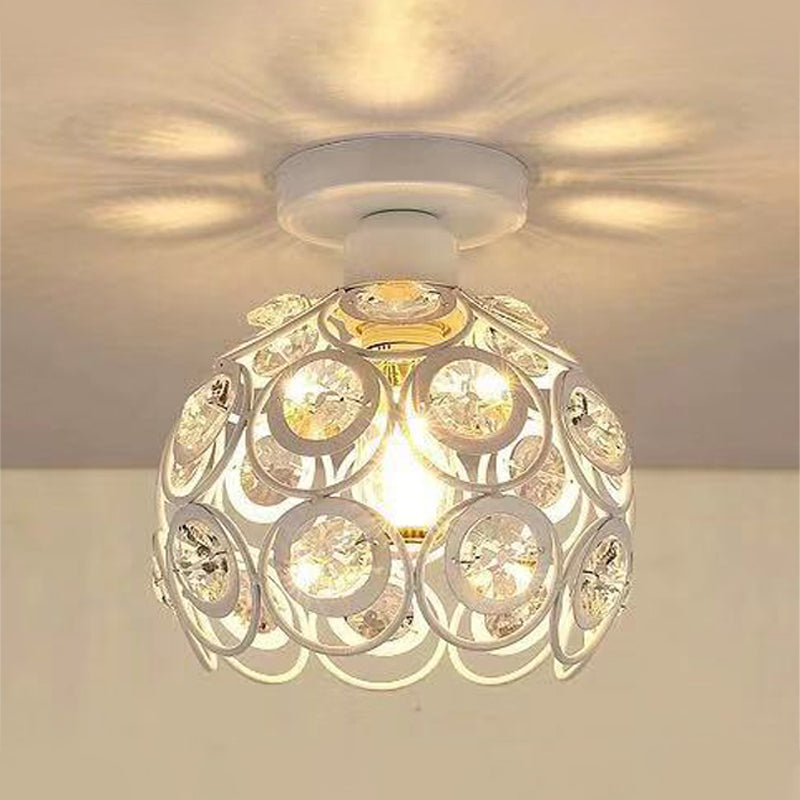 1-Light Geometric Flush Ceiling Light Modern Metal Flush Mount Lamp with Hole 2-3.5' Dia