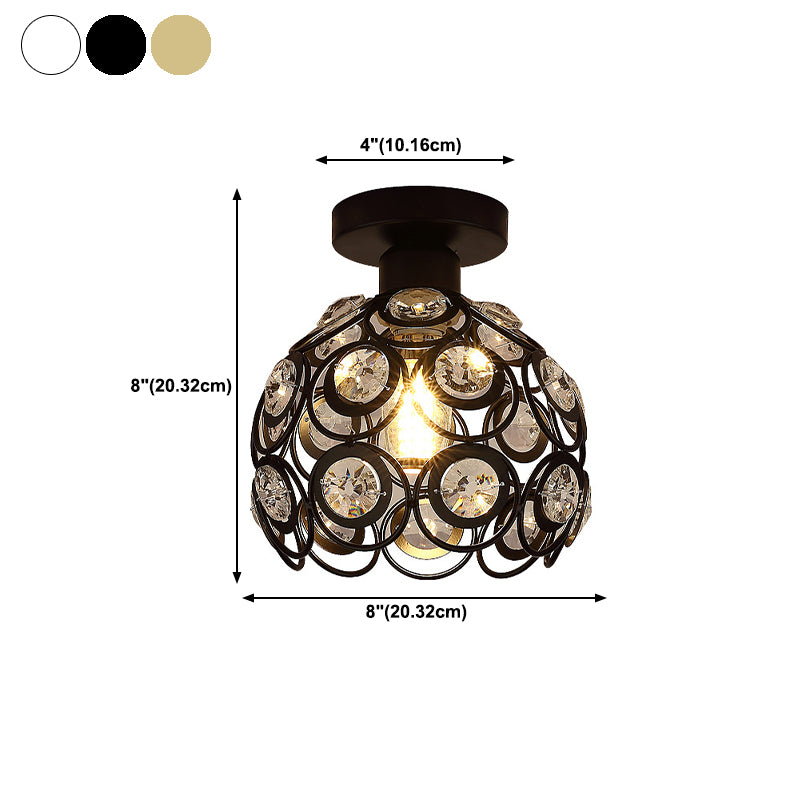 1-Light Geometric Flush Ceiling Light Modern Metal Flush Mount Lamp with Hole 2-3.5' Dia