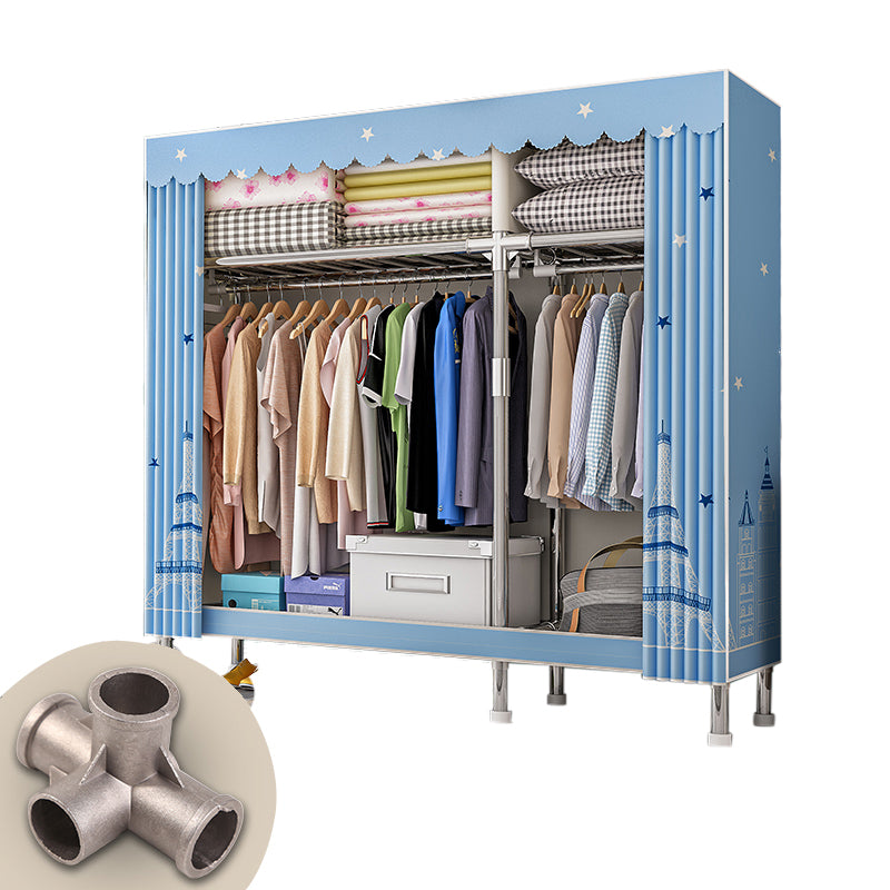 Contemporary Style Wardrobe Armoire Metal Frame Wardrobe Cabinet with Door