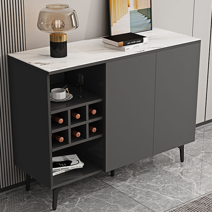 Stone Top Sideboard Contemporary Sideboard with Door and Drawer for Dining Room