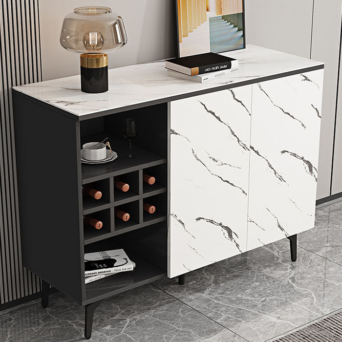 Stone Top Sideboard Contemporary Sideboard with Door and Drawer for Dining Room