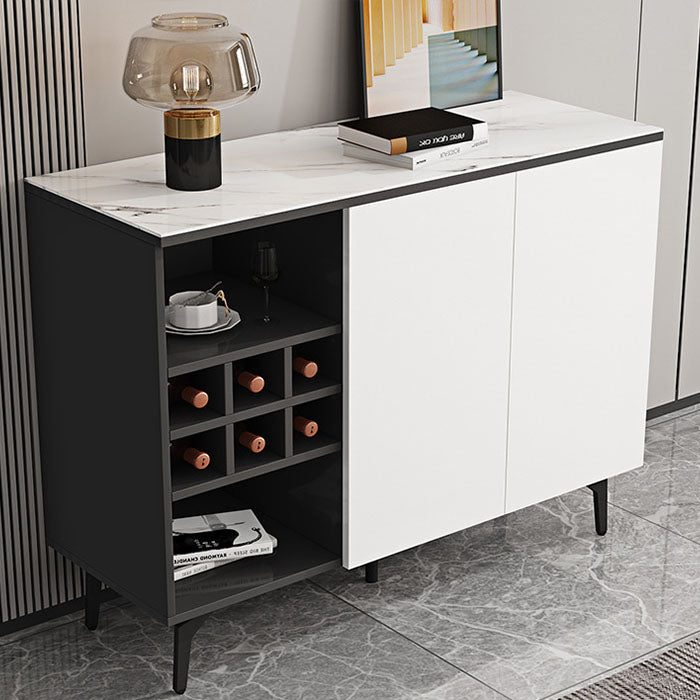 Stone Top Sideboard Contemporary Sideboard with Door and Drawer for Dining Room