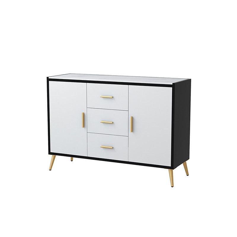 Glam Sideboard Stone Top Sideboard with Door and Drawer for Kitchen