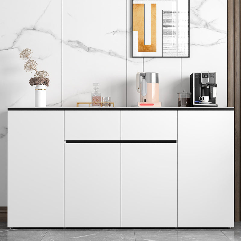 White Modern Sideboard Stone Top Sideboard with Door for Kitchen