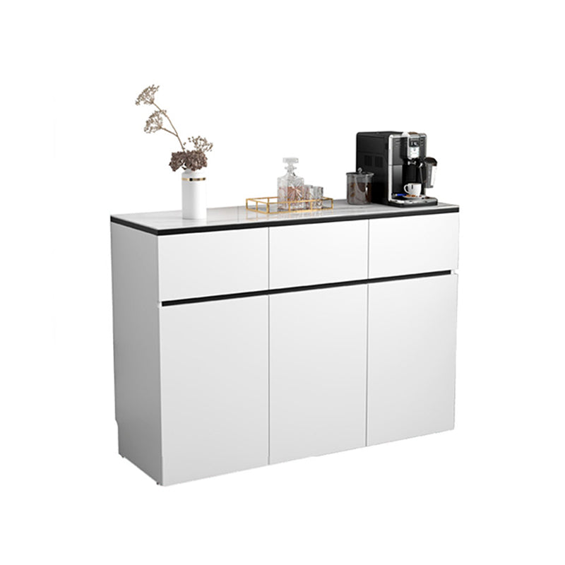 White Modern Sideboard Stone Top Sideboard with Door for Kitchen