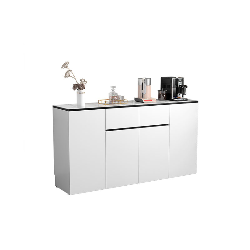 White Modern Sideboard Stone Top Sideboard with Door for Kitchen