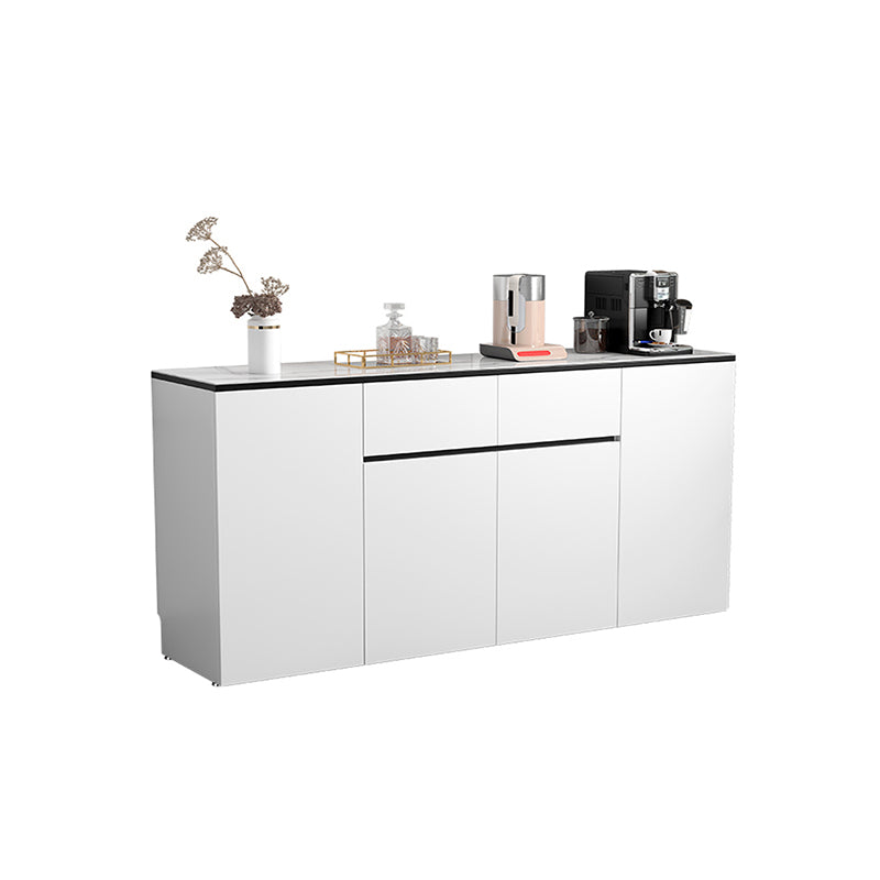 White Modern Sideboard Stone Top Sideboard with Door for Kitchen