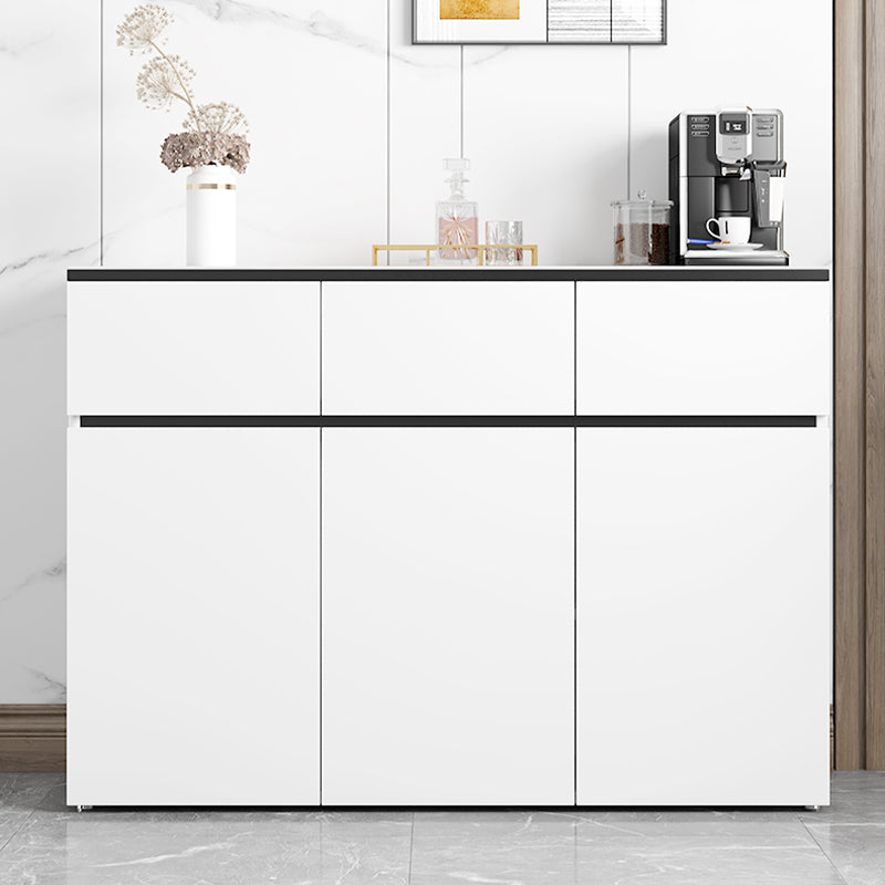 White Modern Sideboard Stone Top Sideboard with Door for Kitchen