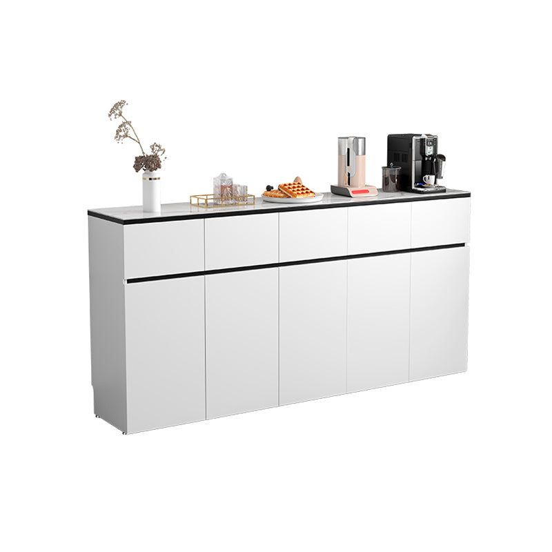 White Modern Sideboard Stone Top Sideboard with Door for Kitchen