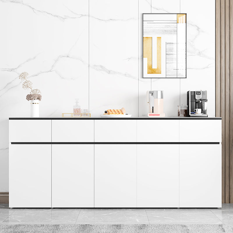 White Modern Sideboard Stone Top Sideboard with Door for Kitchen